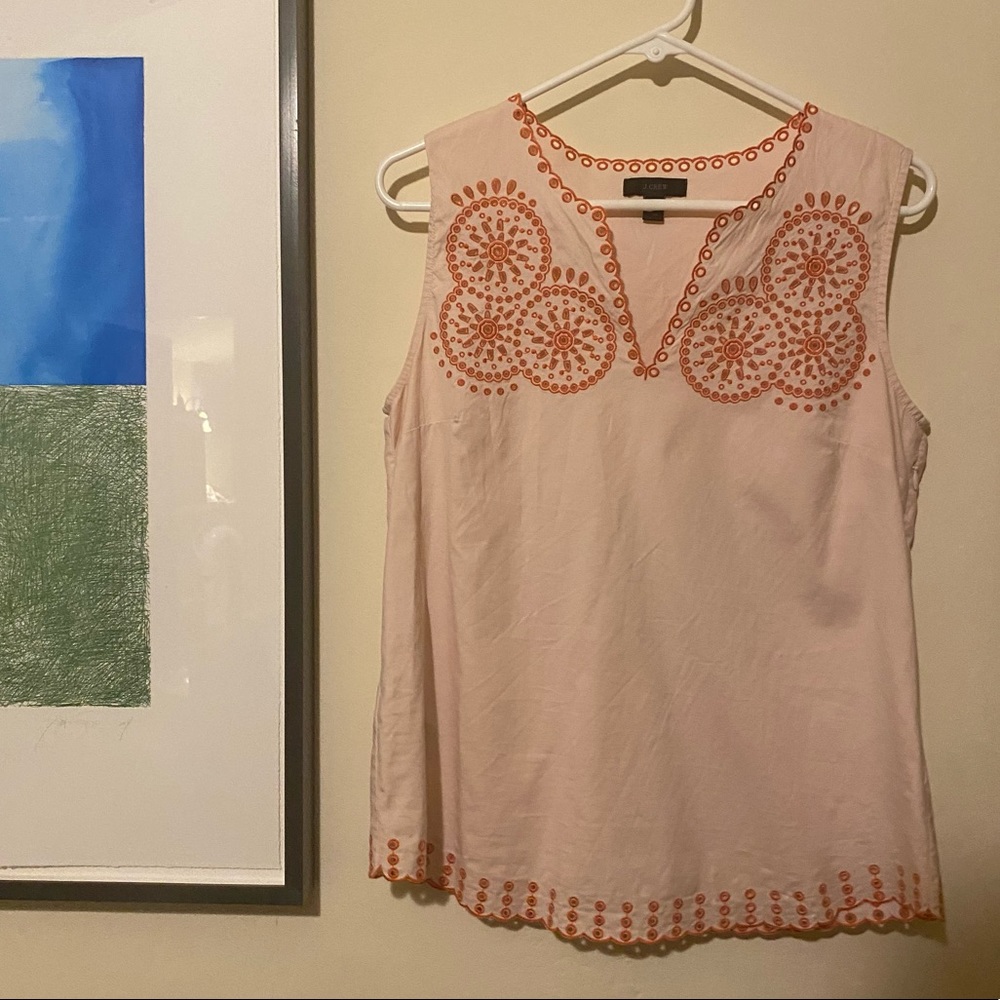 J. Crew Embroidered Sleeveless Eyelet Top - 4